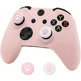 Resim Gaojunshop01 Xbox Series X/s Kumanda İçin Pembe Tekli Kedi Pati Tutma Kılıfı Kaymaz Silikon Koruyucu 