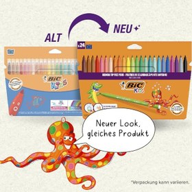 Resim BIC Kids Kid Couleur Keçeli Boya Kalemi, 24'lü Kutu 
