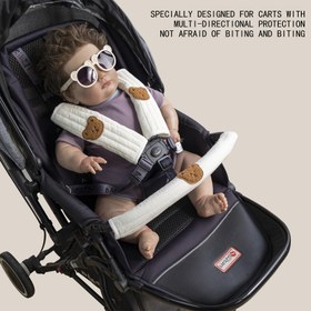 Resim Bebek Koltuğu Kılıfı, Boyun ve Servikal Alanları Koruyan Korumalı Ekipman, Polyester Malzeme, Sevimli Ayı Tasarımı, Bebek Koltuğu Kemer Aksesuarı | Eğlenceli Tasarım | Polyester Kılıf 