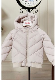 Resim Erkek Bebek Kapüşonlu Kışlık Şişme Mont Bej 