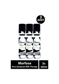 Resim Morfose Kuru Şampuan Milk Therapy 200 Ml 3 Adet Tüm Saç Tipleri 