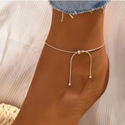 Resim 1 adet Vintage Seksi Ayarlanabilir Paslanmaz Çelik Halhal, Hipoalerjenik Moda Klasik Ayak Takısı Günlük Kullanım İçin, Tüm Sezon Aksesuarı, Yazlık Ayak Takısı|Vintage Halhal|Ayarlanabilir Halhal 