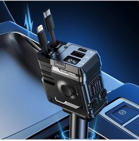 Resim Challenger 4ü1 66w Araç Şarj Cihazı 31.5 İnç 2 Katlanır Kablolu Çift Usb-c Portlu Sarı 