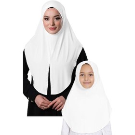 Resim Hürrem Bone Beyaz Pratik Anne Kız Kombin Tesettür Eşarp Sandy Düz Hijab 230812 42 Beyaz 
