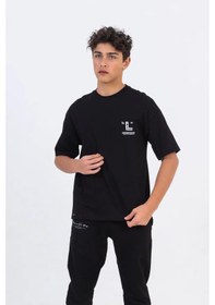 Resim Zekids Erkek Çocuk Pamuklu Oversize Tshirt-11793-siyah Siyah 