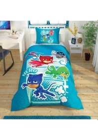 Resim Taç Lisanslı Kapitoneli Nevresim Takımı Pj Masks Hero Tek Kişilik 