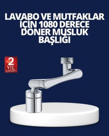 Resim Esnek 1080 Musluk Başlığı 3 Eklemli Hareketli Su Modlu Lavabo Aparatı Çok Renkli 