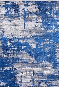 Resim UlanUde Mavi Modern Geometrik Etnik Eskitme Desenli Boho Makinada Yıkanabilir Hafif Hav Toz Vermez Leke Tutmaz Kaymaz Taban Dijital Makine Baskı Halı Oturma Odası Salon Yolluk Koridor Mutfak Halısı 