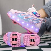 Resim Çocuklar için şık LED Işıklı Patenler, Unisex 2024 Yeni Model, Çift Tekerlekli, Otomatik Çekilebilir Patenler, Aşınmaya Dayanıklı, Her Mevsim Dış Mekan Paten Ayakkabıları, 14 Yaş ve Altı Erkekler ve Kızlar için, Bahar/Yaz Koleksiyonu 