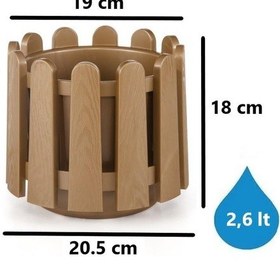 Resim Omnipazar So-is02 İstanbul Dekoratif Yuvarlak Saksı 2,6 Lt Mocha 6 Adet 6 Adet 