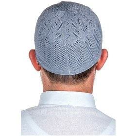 Resim Safir Ince Örme Dantel Namaz Takkesi Gri 1 Adet 