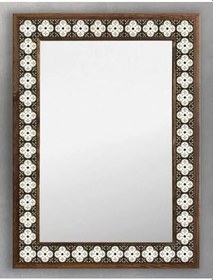 Resim Oscar Stone Decor Ahşap Çerçeveli Mozaik (Mermer) Ayna 53X73 Cm Seramik-Star-Yıldız-Karo Desenli Ayn5070-056 