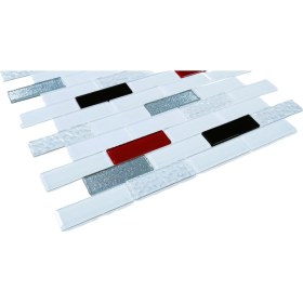 Resim MozaiKristaL Mutfak Tezgah Arası Kristal Cam Mozaik. Cam Ölçüsü: 23X73 Mm. File Ölçüsü: 30X30 Cm. ( 1 Kutu = 11 File Karo = 1 M2 Fiyatıdır. ) 