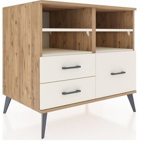 Resim Kronos Şifonyer 4 Raflı 3 Çekmeceli 88x59x80 Çam-aytaşı Aytaşı 