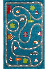 Resim Eko Halı Eko Kids Kds 19 Blue Grey Hav Toz Vermez Çocuk Odası Halısı - 120x180 Mavi 