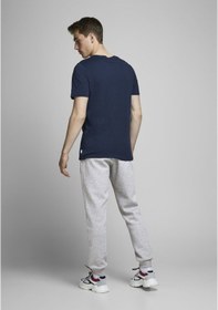 Resim Jack & Jones Paçası Lastikli Eşofman Altı 12178421 Light Grey Melange Açık Gri - Turuncu 