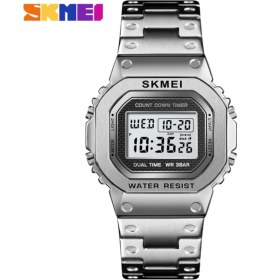 Resim Skmei 1456 Retro Tarz Gümüş Renk Dijital Erkek Kol Saati 