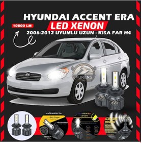 Resim Hyundai Accent Era 2006-2012 Uzun-kısa Far Uyumlu Şimşek Etkili Led Xenon Premium Series H4 