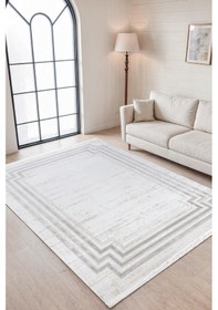 Resim Elvey Home 7104 A.gri Modern Desen Doğal Taban Koridor Mutfak Çocuk Oturma Odası Salon Halı Yolluk 7104gri 