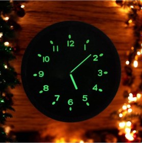 Resim Fosforlu Karanlıkta Parlayan Kabartma Rakam Kahverengi Siyah Duvar Saati 37 Cm Kahverengi 