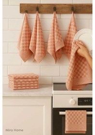 Resim 10 Lu Dama Desenli Mutfak Kurulama Bezi 50x70 Cm Somon Çok Renkli 