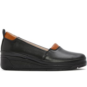 Resim Derimod Kadın Siyah Dolgu Topuklu Hakiki Hakiki Deri Comfort Ayakkabı Günlük Ayakkabı 25SFD501318 