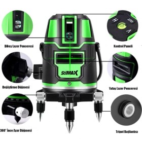 Resim Stilmax Akülü Otomatik Hizalamalı 360° Yatay Dikey Yeşil Çizgili Çok Fonksiyonlu Lazermetre 