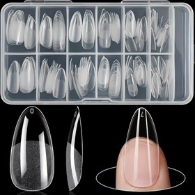 Resim Soft Gel X Tırnak Uçları 120/adet Orta Yarı Mat Akrilik Tırnak Uçları Badem Sahte Tırnaklar Tırnak Sanatı Tasarımı İçin Basın Tırnakları Tırnak Sanatı DIY İçin Manikür Araçları 