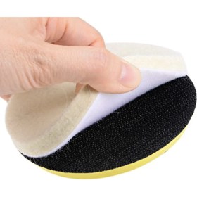 Resim Depolife 115 mm Naturel Yün Keçe Diski Cırt Taban Matkap Profesyonel Polisaj Seti M14 