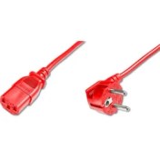 Resim Beek BC-PWR-SCH-C13-018-R 1.8 mt Schuko To C13 10A 3X1MM Dişi Kırmızı Güç Kablosu 