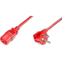 Resim Beek BC-PWR-SCH-C13-018-R 1.8 mt Schuko To C13 10A 3X1MM Dişi Kırmızı Güç Kablosu 