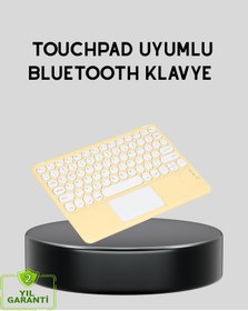 Resim Bluetooth Kablosuz Klavye İnce Slim Model Tablet Ve Akıllı Tv Uyumlu Sessiz Tuşlu Taşınabilir Klavye 