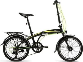 Resim FX 3500-TOURNEY KATLANIR BİSİKLET 32CM V 20 JANT 7 VİTES MAT SİYAH SARI 