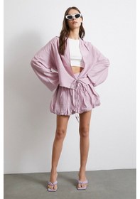 Resim Astarlı Balon Etek Lila Lila 