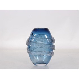 Resim Lamedore Blue Orbıt Small Glass Vase 18x11,5x23 Cm 