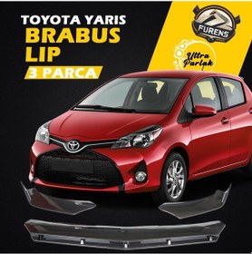 Resim Toyota Yaris 2012-2015 Uyumlu Brabus Ön Lip 3 Parça Kanatlı Lip 