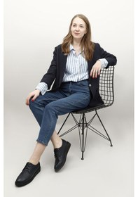 Resim Gönderi(R) Gönderi R Lacivert Antik Bağcıklı Dolgu Taban Hakiki Deri Ayakkabı Lacivert 