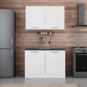 Resim Evim 120 Cm Mutfak Dolabı Beyaz 120-B1 