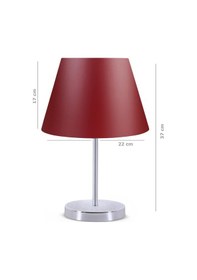 Resim Art Krom Gövdeli Abajur Bordo Şapkalı Bordo 
