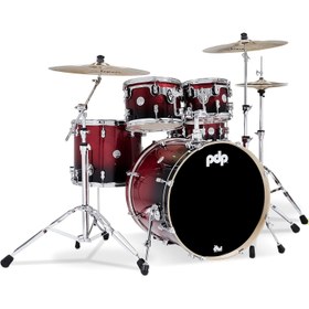 Resim PDP Drums Concept Maple 5 Parça 22" Akustik Davul (Red To Black Sparkle Fade) 