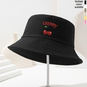 Resim CHEBBY Unisex Kiraz Baskılı Kovboy Şapkası - UPF, Hafif ve Nefes Alabilir Dış Mekan, Balıkçılık, Plaj, Yürüyüş için - Kırmızı Kiraz Tasarımlı Siyah, Çoklu Renk Seçenekleri, Plaj Aksesuarı, Şık Balıkçı Şapkası, Dayanıklı Başlık 