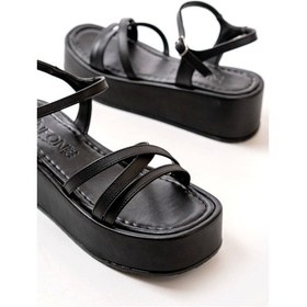 Resim Siyah Dolgu Kadın Sandalet Siyah 