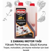 Resim Karanox Molte 2 Zamanlı Motor Yağı 1 Litre – Tırpan, Çim Biçme Makinesi, Motosiklet ve Testere Uyumlu Yüksek Performanslı Koruyucu Formül Yağ 