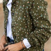 Resim Kadınlar İçin Şık Vintage Desenli Pilot Ceketi - Koyu Yeşil/Siyah/Kahverengi/Gri/Bej, Beyaz/Kızıl/Kahve Renkli Çiçeklerle Yapısıyla Dikkat Çeken Göğüs Cepli, Çamaşır Makinesinde Yıkanabilir Bahar/Sonbaharlık İlkbahardan Sonra Giyilebilir, İş İm, Kadınlar İçin Ceket,Kadınlar İçin Ceketler 