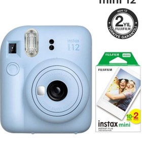 Resim Instax Mini 12 Yeşil Fotoğraf Makinesi Ve 20'li Mini Film 