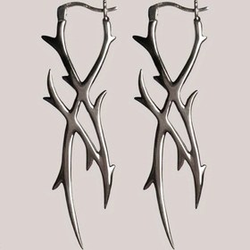 Resim 1 Çift Punk Hip-hop Tarzı Küpeler, Kadınlar ve Erkekler için Boş Dikenli Düzensiz Sallantılı Küpeler 