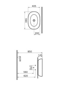 Resim Vitra Outline 5995B483-0016 Oval Lavabo Mat Siyah 60 CM 