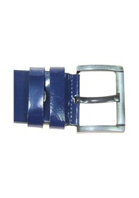 Resim Hakiki Deri Erkek Rugan Kot Kemeri 4,5 Cm Lacivert 