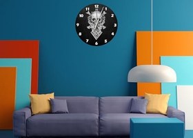 Resim Tİ-PLAY KURU KAFA 30X30CM AKRİLİK DEKORATİF MODERN DUVAR SAATİ 