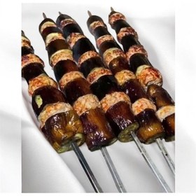 Resim Kare Patlıcan Şişi 10 Adet -tavuk Şişi - Tavuk Kanat Şişi - Domates Şişi 60cm 7 Mm 